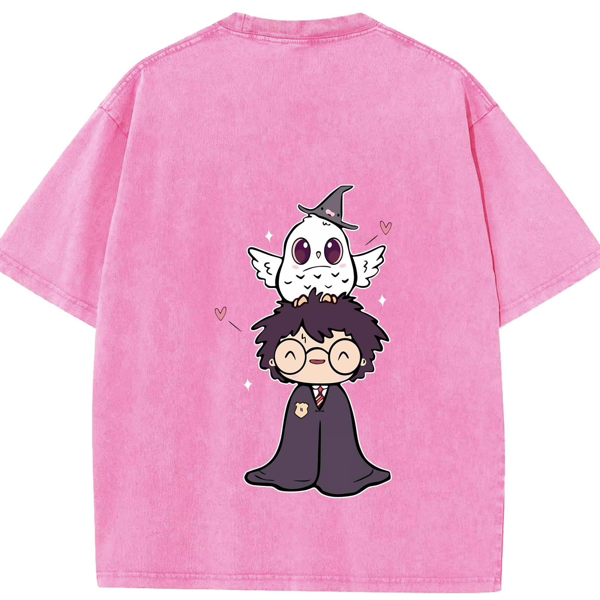 （画像用） Harry Potter ハリー・ポッターシリーズ 綿100% ヴィンテージ風 半袖Tシャツ（背面プリント）